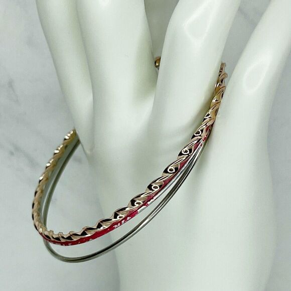 Lot of 3 Multicolor Stackable Bangle Bracelets - Picture 4 of 8